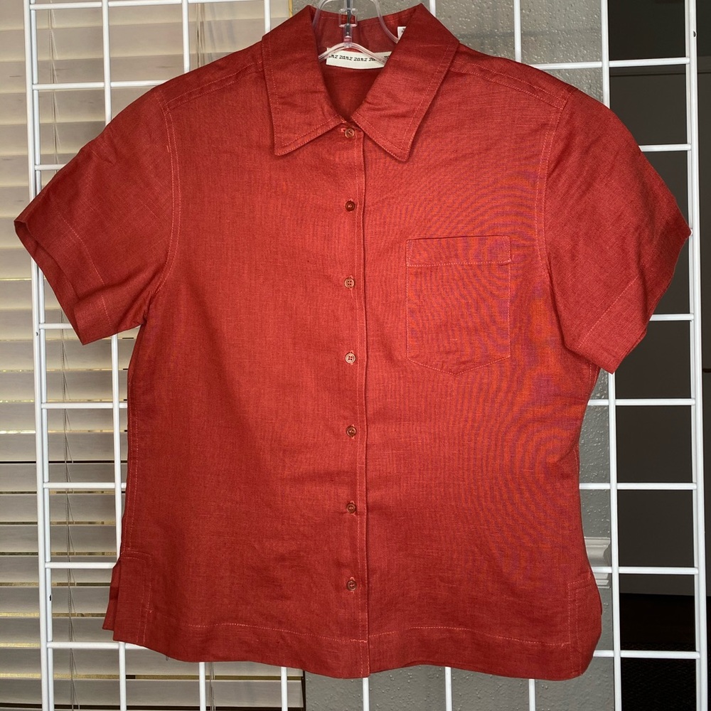 Short sleeve linen shirt